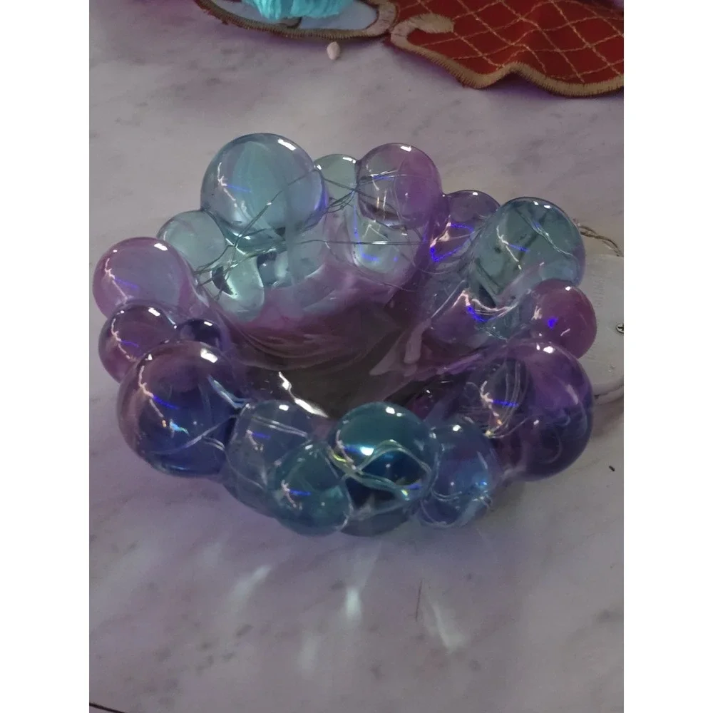 Handmade Resin‎ Light Up Bubble Bowl Trinket Jewelry Holder